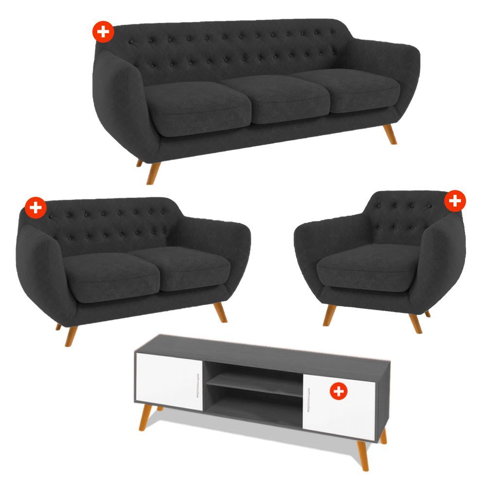 SALA VALENTINO 3 2 1 + CENTRO TV - FALOTIH 3M - FLT3MSAL027VALTV